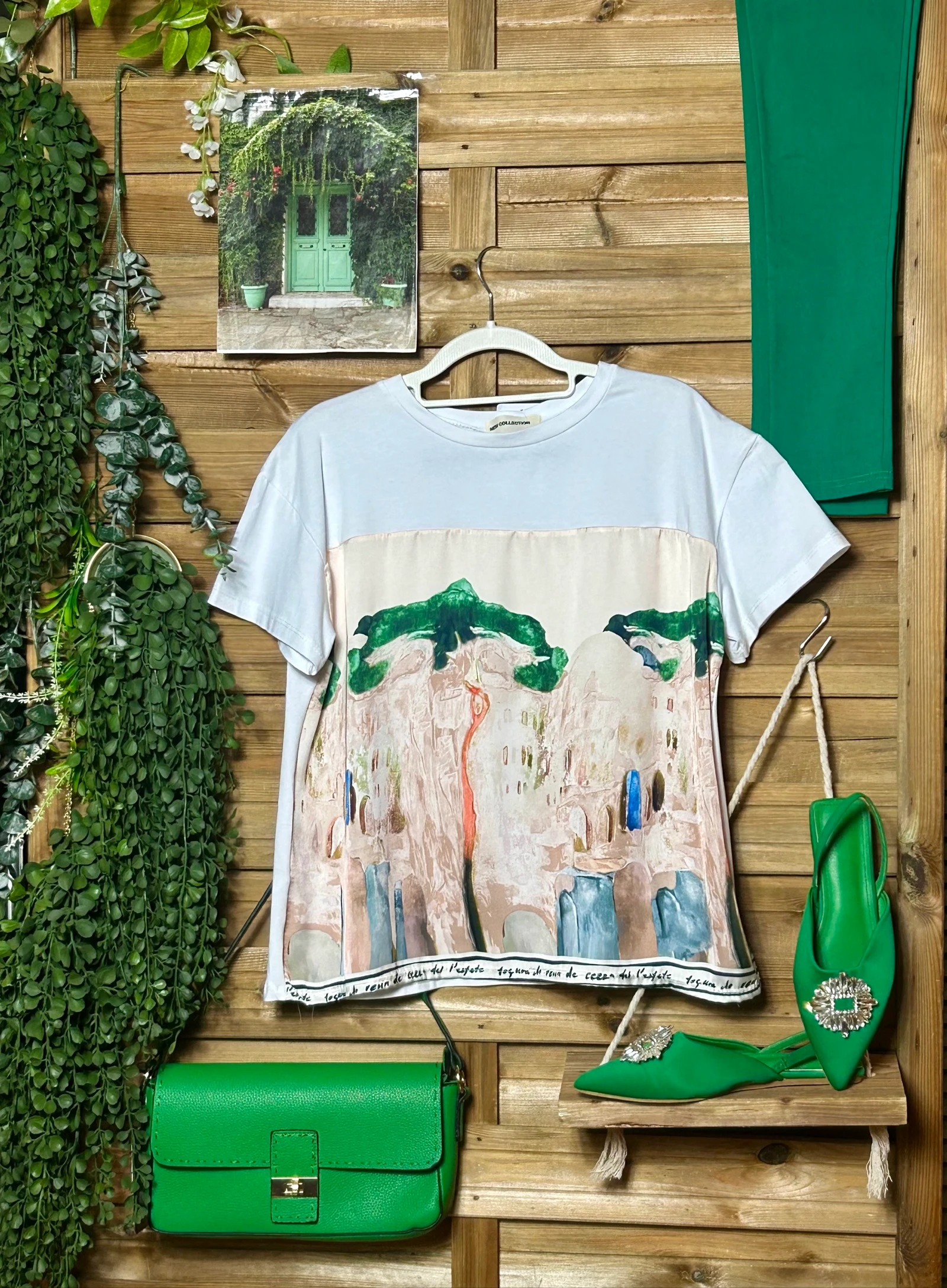 Camisa bimateria seda algodão paisagem – photo 12